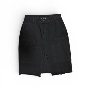 Black Midi Denim Skirt
